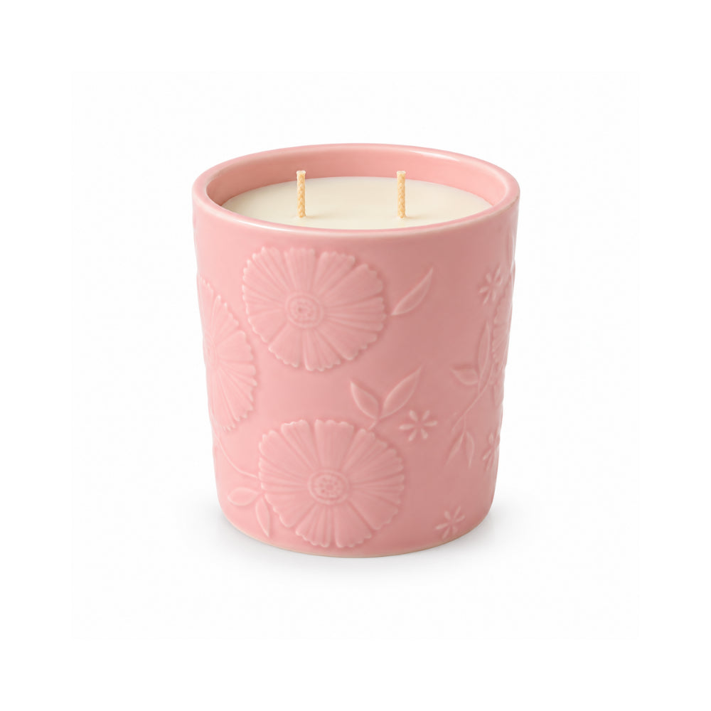 Rosewood Collection Ceramic Embossed Candle 400g - SUGAR PLUM